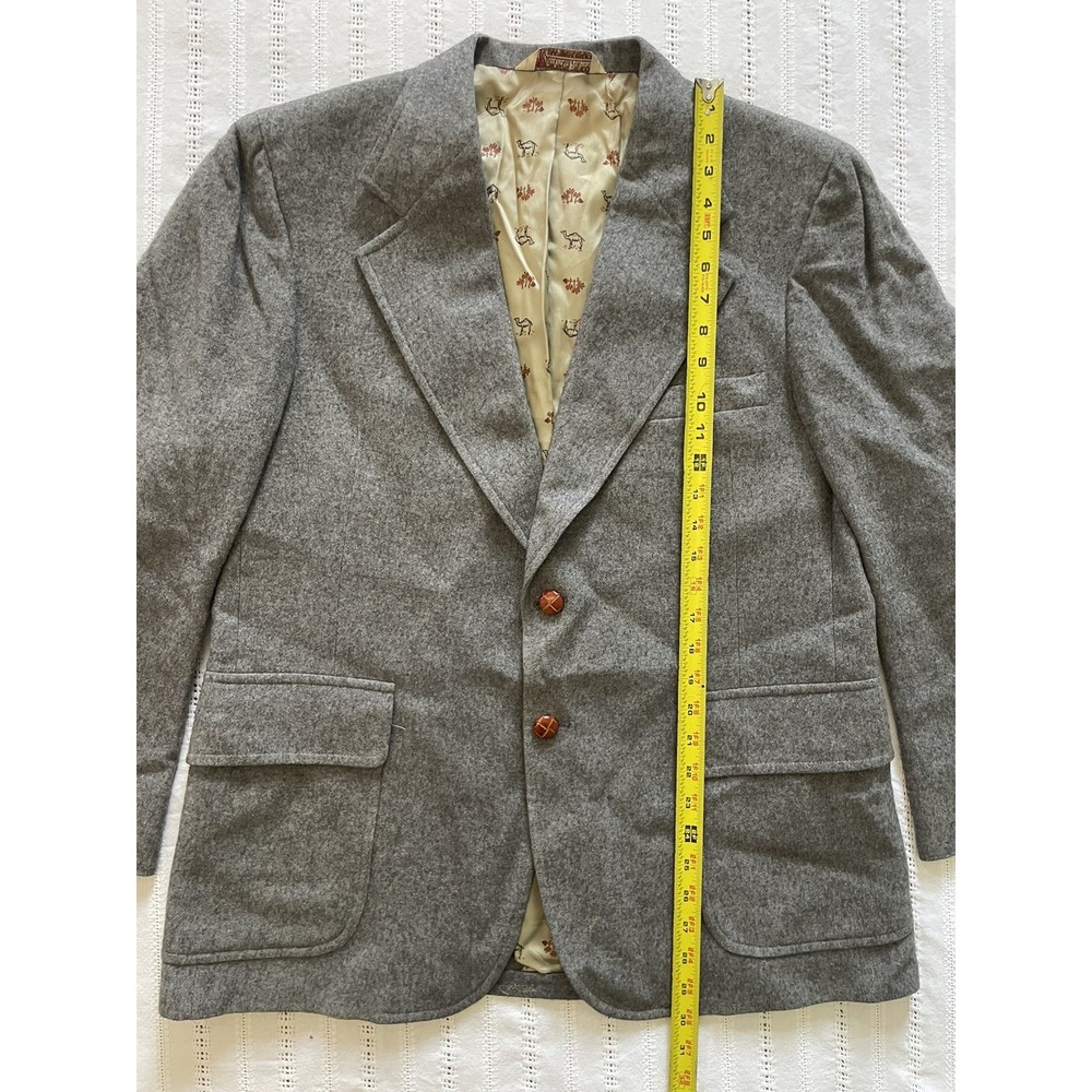 Vintage Liefs Gray Camel Hair Blazer Mens 36 S Womens M L Dark Academia 70s - Picture 13 of 16